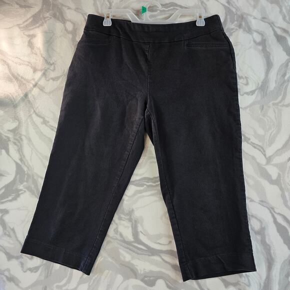 Croft and Barrow The Effortless Stretch Capri Pants Women's Size 12P Black - Picture 1 of 7